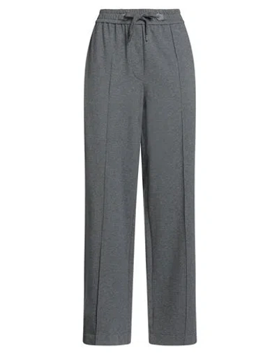 Brunello Cucinelli Woman Pants Grey Size Xl Cotton, Elastane, Brass In Gray