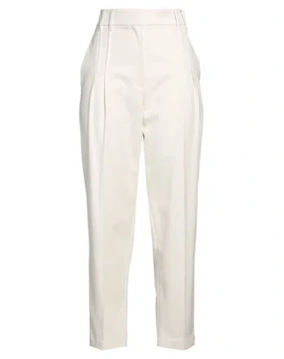 Brunello Cucinelli Woman Pants Ivory Size 10 Cotton, Elastane, Ecobrass