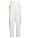 Brunello Cucinelli Woman Pants Ivory Size 0 Viscose, Linen In White