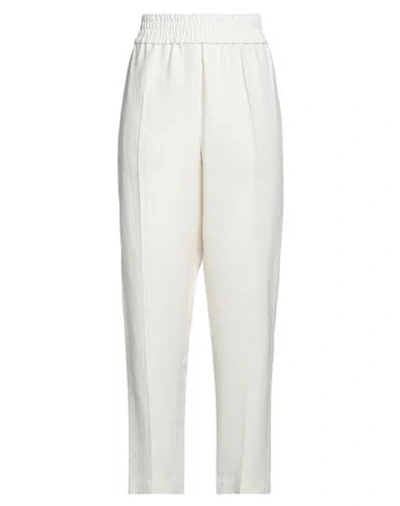 Brunello Cucinelli Woman Pants Ivory Size 0 Viscose, Linen In White