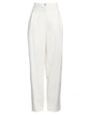 Shop Brunello Cucinelli Woman Pants Ivory Size 8 Cotton, Linen In White