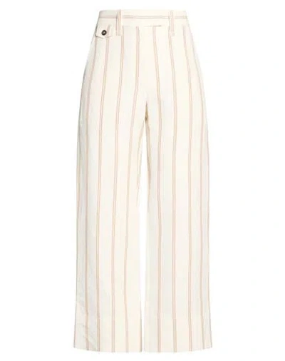 Brunello Cucinelli Woman Pants Ivory Size 8 Linen, Cotton In Neutral