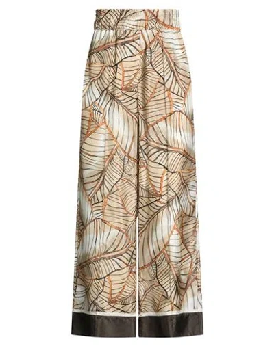 Brunello Cucinelli Woman Pants Khaki Size 2 Silk In Brown