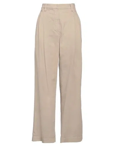 Brunello Cucinelli Woman Pants Khaki Size 8 Cotton, Elastane, Brass In Beige