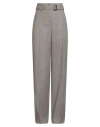 Brunello Cucinelli Woman Pants Khaki Size 8 Virgin Wool, Wool, Polyamide, Elastane, Brass In Gray