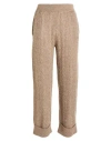 Brunello Cucinelli Woman Pants Khaki Size M Mohair Wool, Polyamide, Wool, Metallic Fiber In Brown