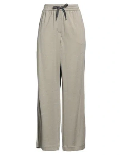 Brunello Cucinelli Woman Pants Khaki Size Xl Cotton, Silk, Polyamide, Ecobrass In Beige