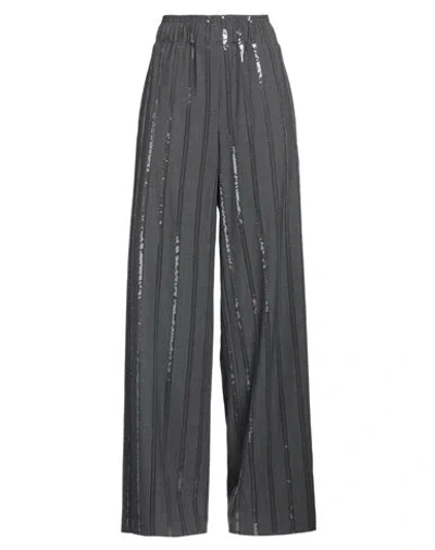 Brunello Cucinelli Woman Pants Lead Size 4 Virgin Wool, Polyamide, Elastane, Polyester In Grey