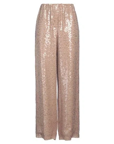 Brunello Cucinelli Woman Pants Light Brown Size 6 Silk, Polyester In Gray