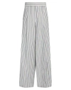 Brunello Cucinelli Woman Pants Light Grey Size 4 Cotton, Linen In Blue