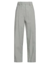 Brunello Cucinelli Woman Pants Light Grey Size 6 Cotton, Brass