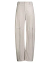 Brunello Cucinelli Woman Pants Light Grey Size 6 Leather In Gray