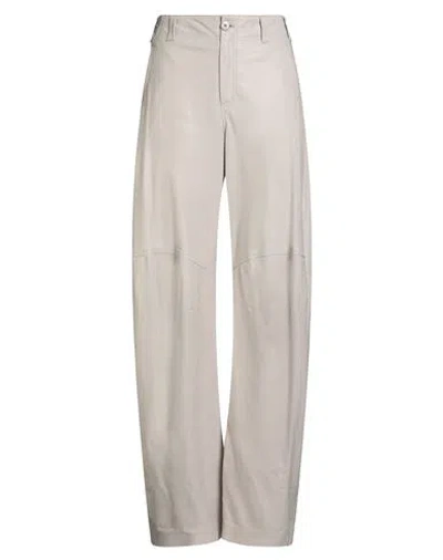 Brunello Cucinelli Woman Pants Light Grey Size 6 Leather In Gray