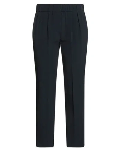 Brunello Cucinelli Woman Pants Midnight Blue Size 6 Acetate, Silk In Black