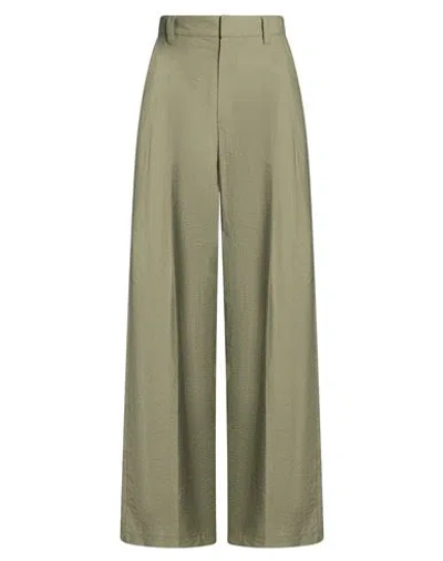Brunello Cucinelli Woman Pants Military Green Size 12 Cotton, Polyamide