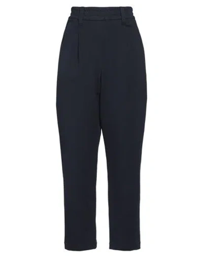 Brunello Cucinelli Woman Pants Navy Size 4 Cotton, Polyamide, Elastane In Navy Blue
