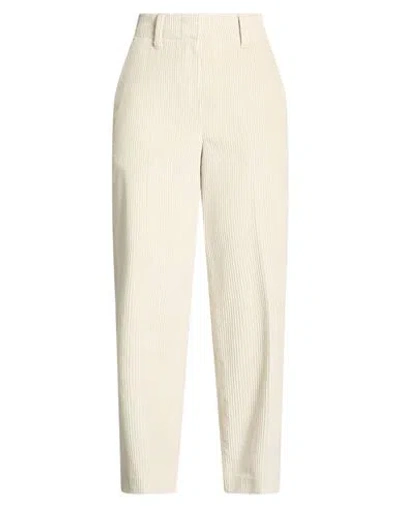 Brunello Cucinelli Woman Pants Off White Size 00 Cotton, Brass In Multi