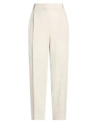 Brunello Cucinelli Woman Pants Off White Size 8 Linen, Polyester, Polyamide In Neutral