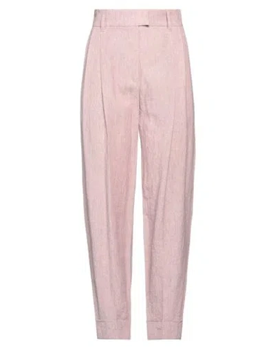 Brunello Cucinelli Woman Pants Pastel Pink Size 6 Linen