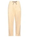 Brunello Cucinelli Woman Pants Pastel Yellow Size L Cotton, Brass