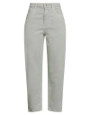 Brunello Cucinelli Woman Pants Sage Green Size 8 Cotton, Elastane, Leather, Brass