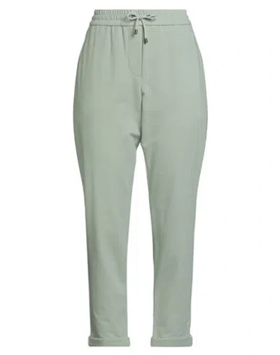 Brunello Cucinelli Woman Pants Sage Green Size L Cotton, Elastane, Ecobrass, Acetate, Silk