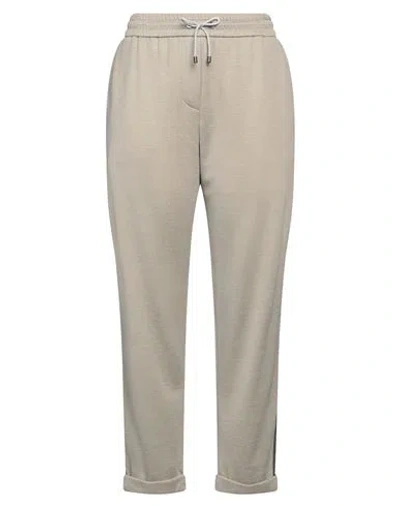 Brunello Cucinelli Woman Pants Sage Green Size Xxl Cotton, Silk, Polyamide, Ecobrass