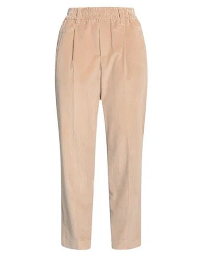 Brunello Cucinelli Woman Pants Sand Size 8 Cotton, Brass In Beige