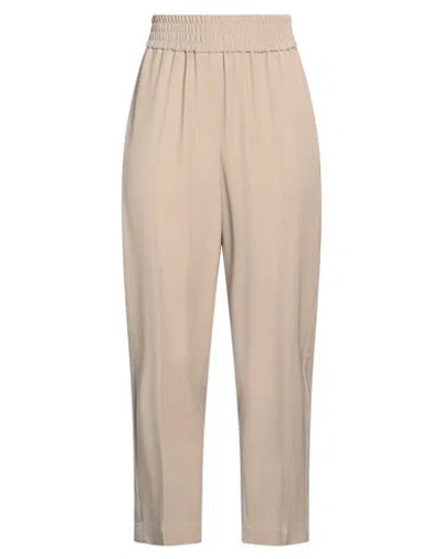 Brunello Cucinelli Woman Pants Sand Size 8 Viscose, Virgin Wool In Beige