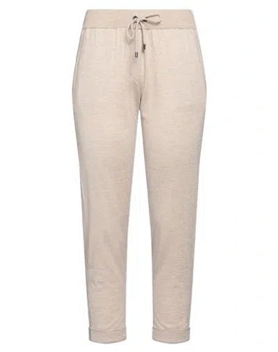 Brunello Cucinelli Woman Pants Sand Size Xl Cashmere, Silk, Polyamide, Metallic Polyester In Beige
