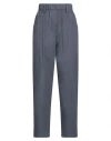 Brunello Cucinelli Woman Pants Slate Blue Size 4 Cotton, Brass In Blue