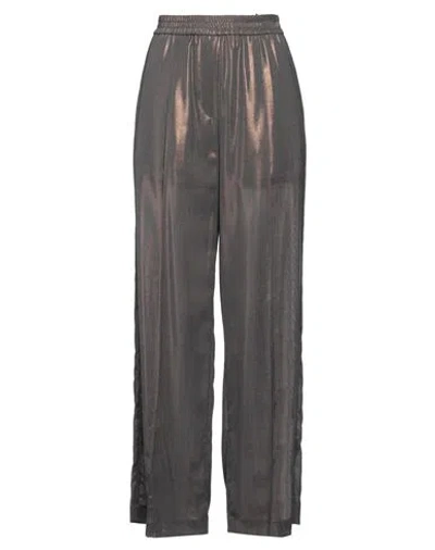 Brunello Cucinelli Woman Pants Charcoal Size 4 Polyester, Virgin Wool In Grey