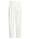 Brunello Cucinelli Women Baggy Pull-up Trousers In Viscose And Linen Fluid Twill In White
