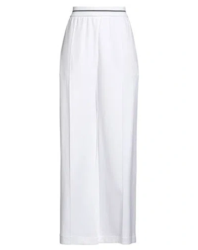 Brunello Cucinelli Woman Pants White Size 3xl Cotton, Elastane