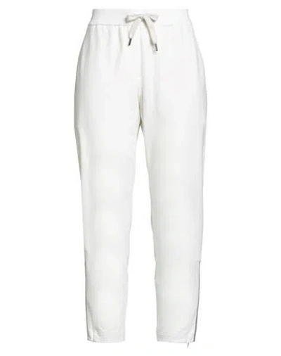 Brunello Cucinelli Woman Pants White Size L Cotton, Elastane