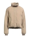 Brunello Cucinelli Woman Puffer Beige Size 10 Polyamide, Cashmere, Leather, Brass In Neutral