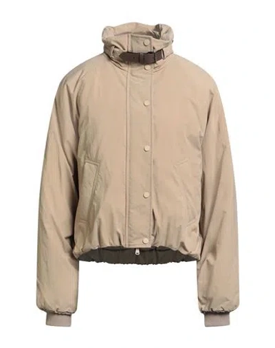 Brunello Cucinelli Woman Puffer Beige Size 10 Polyamide, Cashmere, Leather, Brass In Neutral