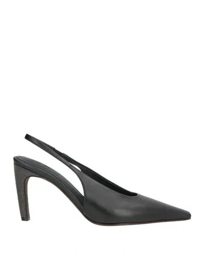 Brunello Cucinelli Woman Pumps Black Size 7 Leather