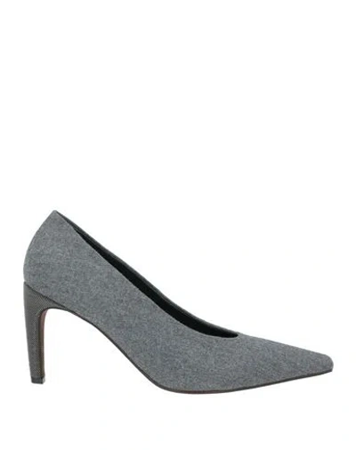 Brunello Cucinelli Woman Pumps Grey Size 9 Virgin Wool