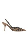 Brunello Cucinelli Woman Pumps Khaki Size 11 Soft Leather In Beige