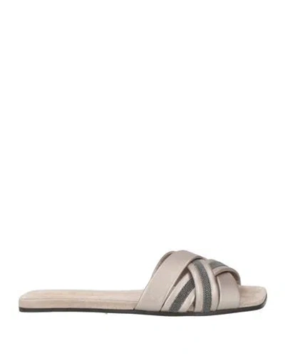 Brunello Cucinelli Woman Sandals Grey Size 7 Leather