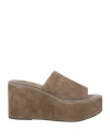Brunello Cucinelli Woman Sandals Khaki Size 7 Leather In Beige