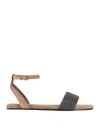 Brunello Cucinelli Bead-embellished Suede Sandals In Beige