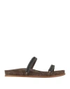 Brunello Cucinelli Slide Sandals With Monili Decoration In Beige