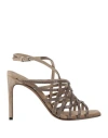 Brunello Cucinelli Monile Suede Sandals In Beige