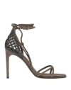 Brunello Cucinelli Woman Sandals Khaki Size 8 Leather In Beige