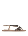 Brunello Cucinelli Woman Sandals Sand Size 8 Leather In Beige