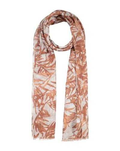 Brunello Cucinelli Woman Scarf Camel Size - Linen, Cupro, Polyester In Orange