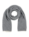 Brunello Cucinelli Woman Scarf Grey Size - Wool, Merino Wool, Virgin Wool, Cashmere, Silk In Gray