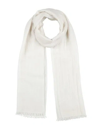 Brunello Cucinelli Woman Scarf Ivory Size - Cashmere, Silk, Polyamide In White